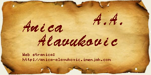 Anica Alavuković vizit kartica